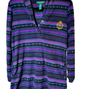 Small Ralph Lauren Purple  Fleece Shaw V-Neck Sweater